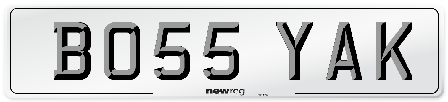BO55 YAK Number Plate from New Reg